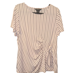 Liz Claiborne Career Striped Blouse Cinched Side